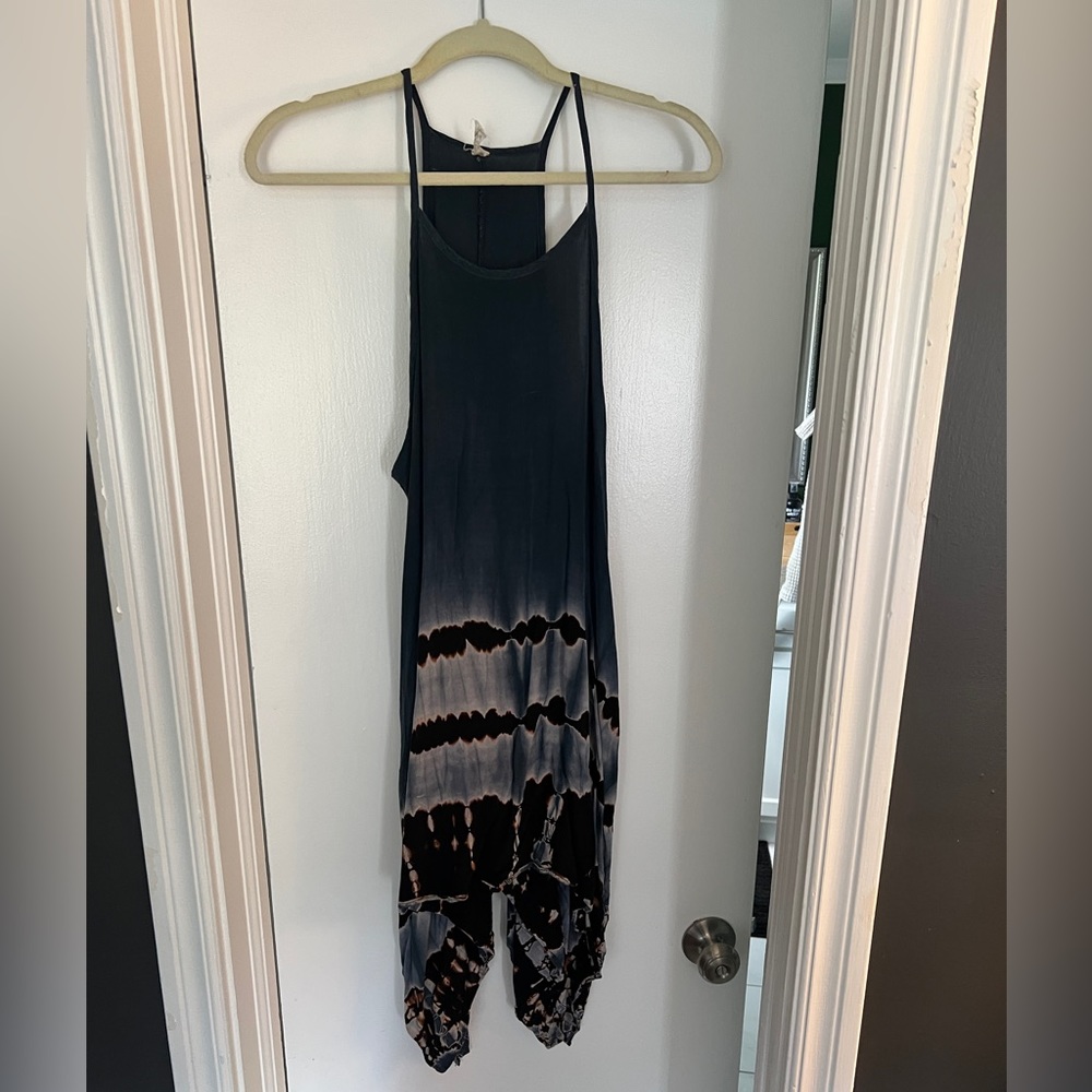 Dark blue tye die handkerchief dress